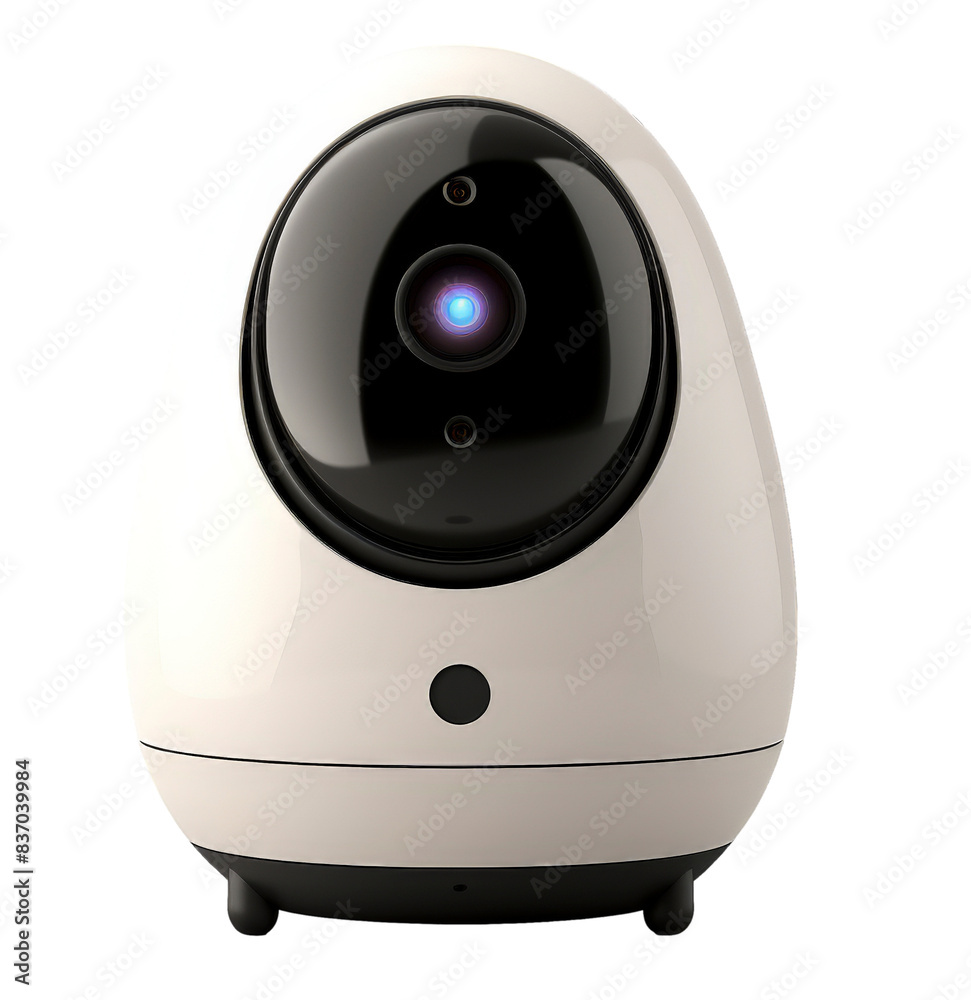 Sleek White Wireless Security Camera With Blue LED Indicator Light Sleek White Wireless Security Camera With Blue LED Indicator Light