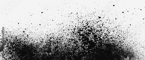 Vector black ink splatter on white abstract grey and white dark paint splatter grunge black powder explosion.