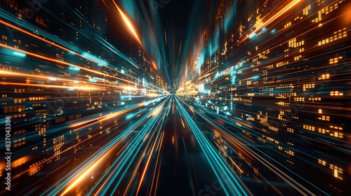 Technological innovation concept with pulsating lights