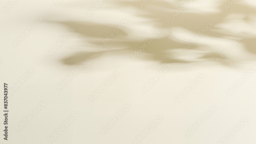 Obraz premium Beige background with leaves shadow, warm mood