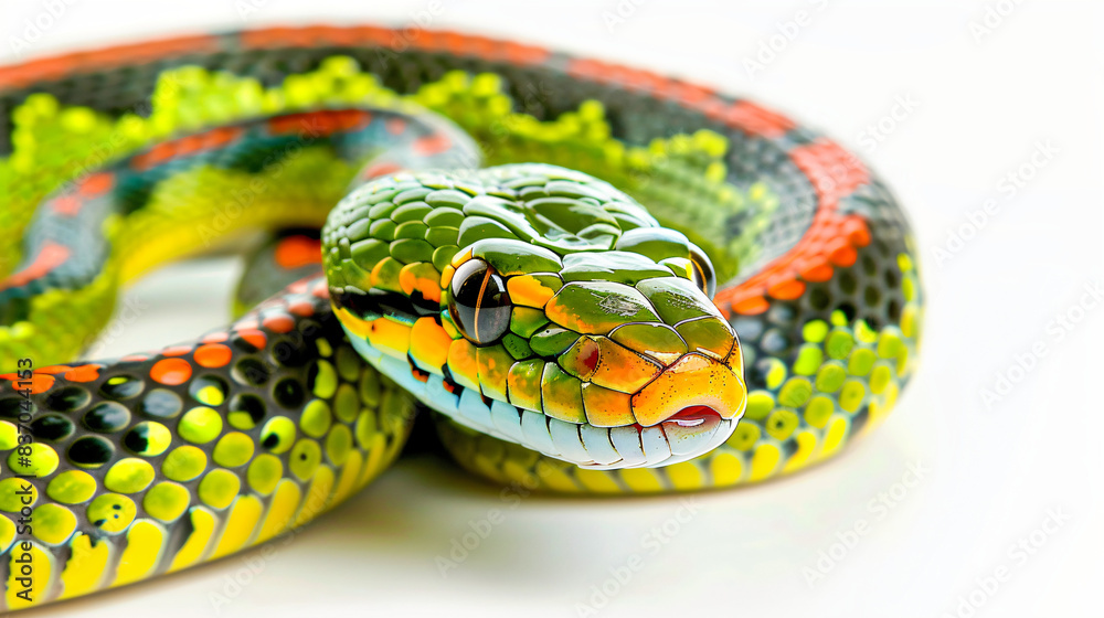colorful snake on white background colorful snake on white background