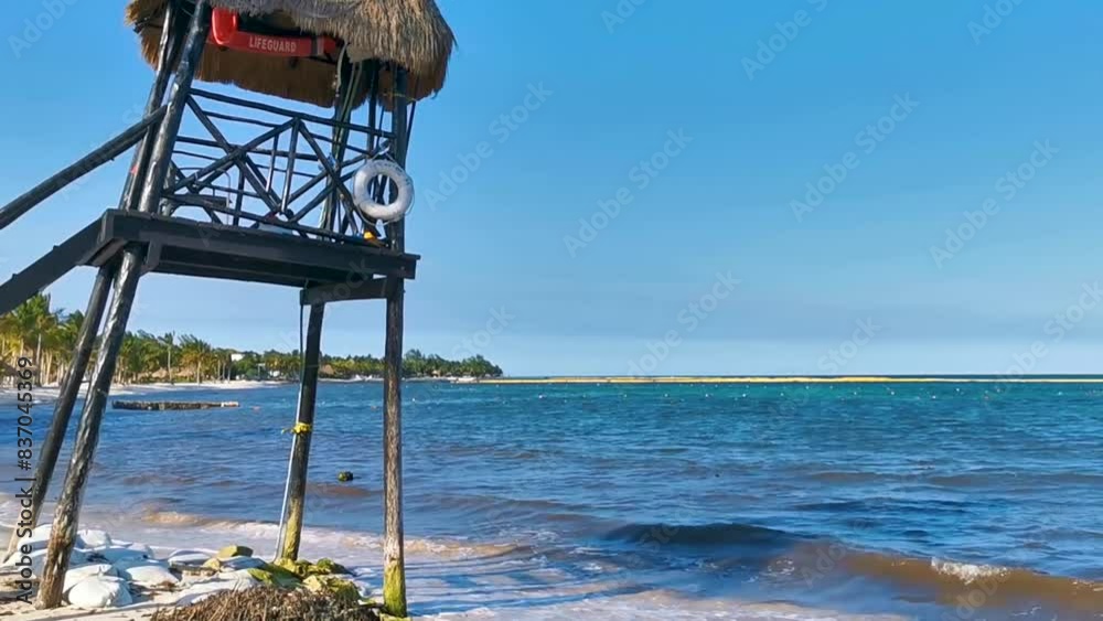 Lookout and watchtower on the Caribbean beach in Playa del Carmen Mexico. Lookout and watchtower on the Caribbean beach in Playa del Carmen Mexico.