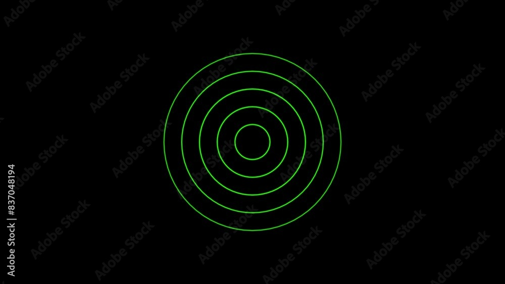 Radio wave signal icon animated on black background Radio wave signal icon animated on black background