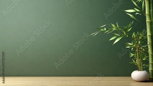 minimalistic background with bamboo tree as decoration