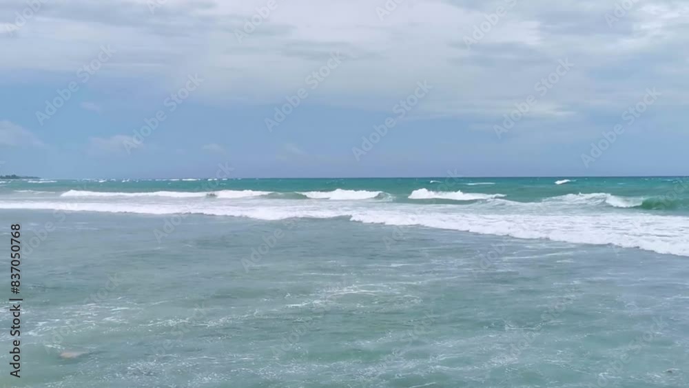 Hurricane Playa del Carmen beach Mexico extremely high tsunami waves. Hurricane Playa del Carmen beach Mexico extremely high tsunami waves.