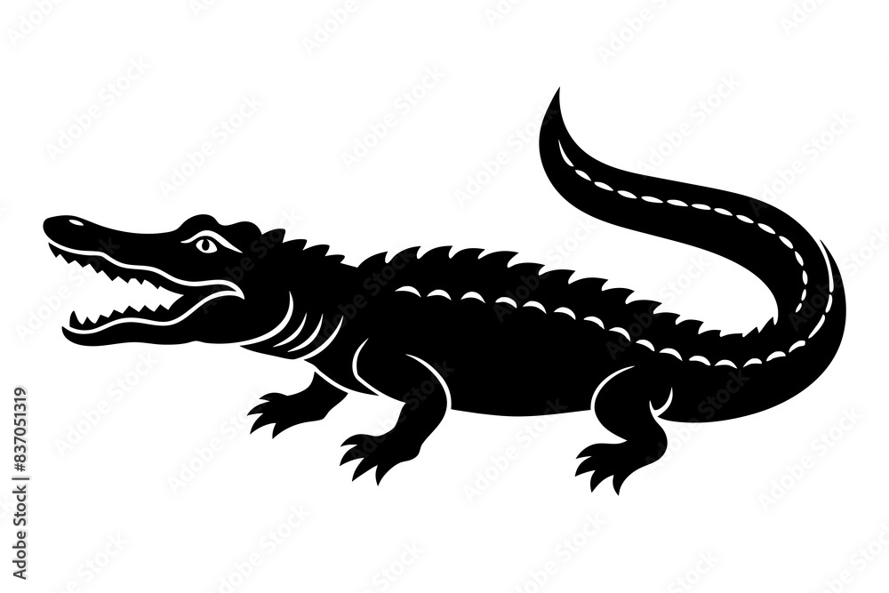 crocodile silhouette vector illustration crocodile silhouette vector illustration