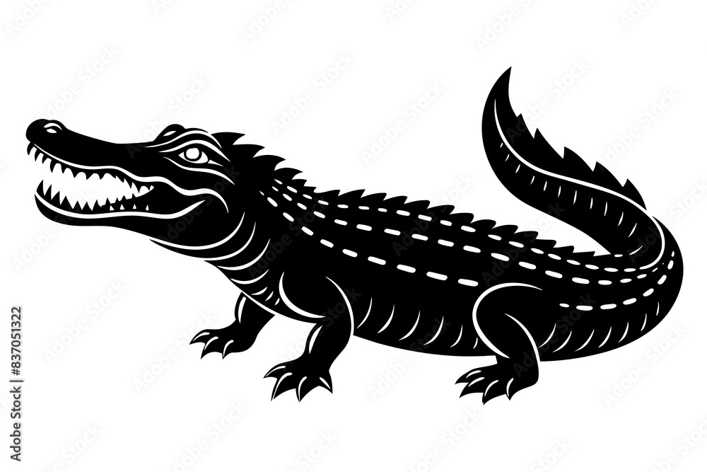 crocodile silhouette vector illustration crocodile silhouette vector illustration
