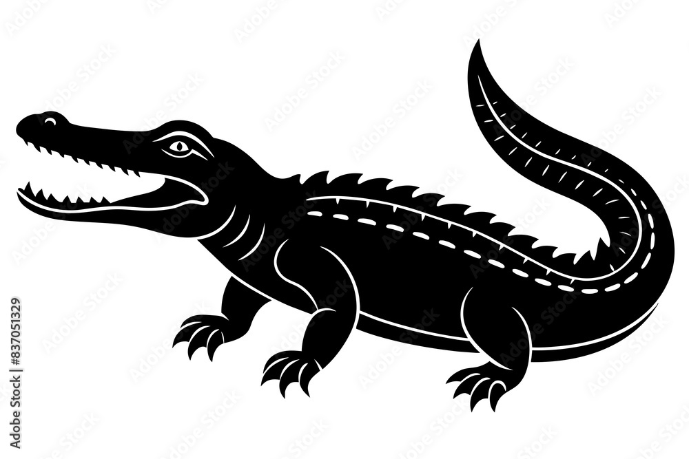 crocodile silhouette vector illustration crocodile silhouette vector illustration