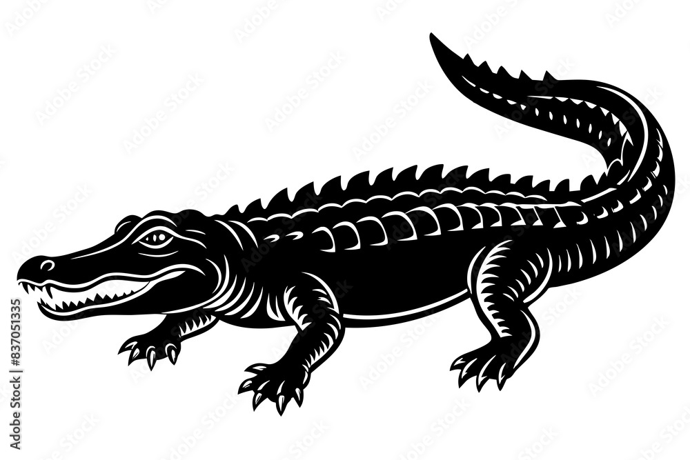 crocodile silhouette vector illustration crocodile silhouette vector illustration