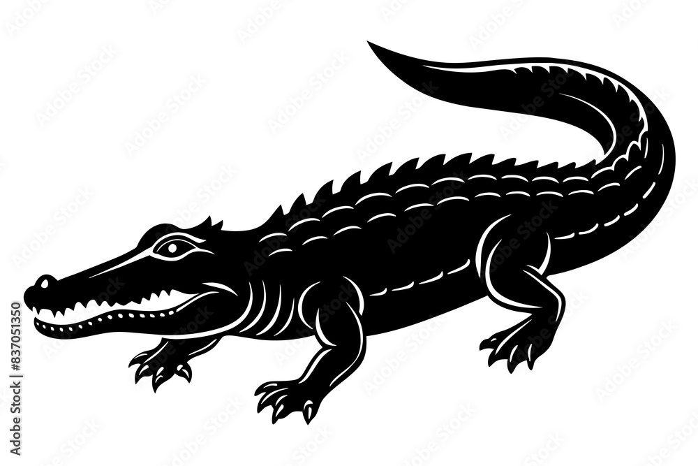 crocodile silhouette vector illustration crocodile silhouette vector illustration