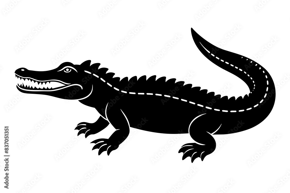 crocodile silhouette vector illustration crocodile silhouette vector illustration