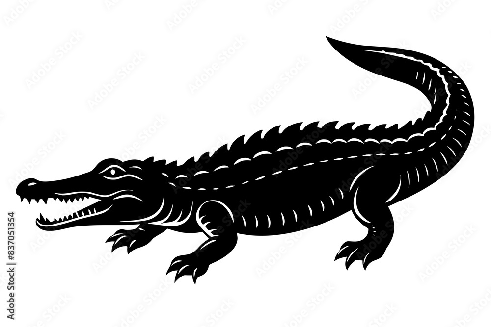 crocodile silhouette vector illustration crocodile silhouette vector illustration