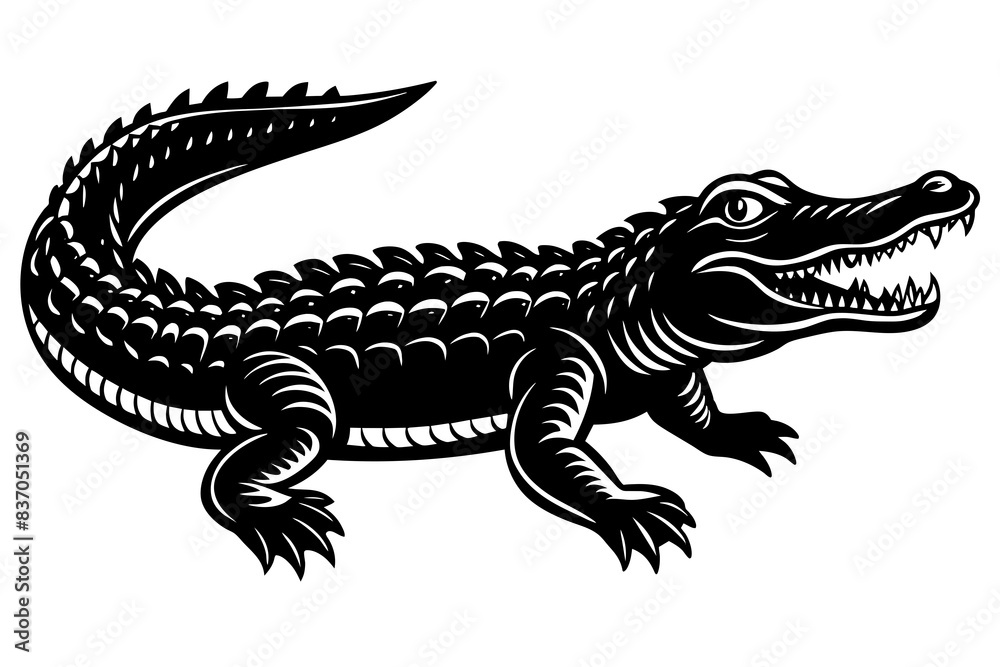 crocodile silhouette vector illustration crocodile silhouette vector illustration