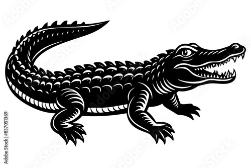 crocodile silhouette vector illustration © Shiju Graphics