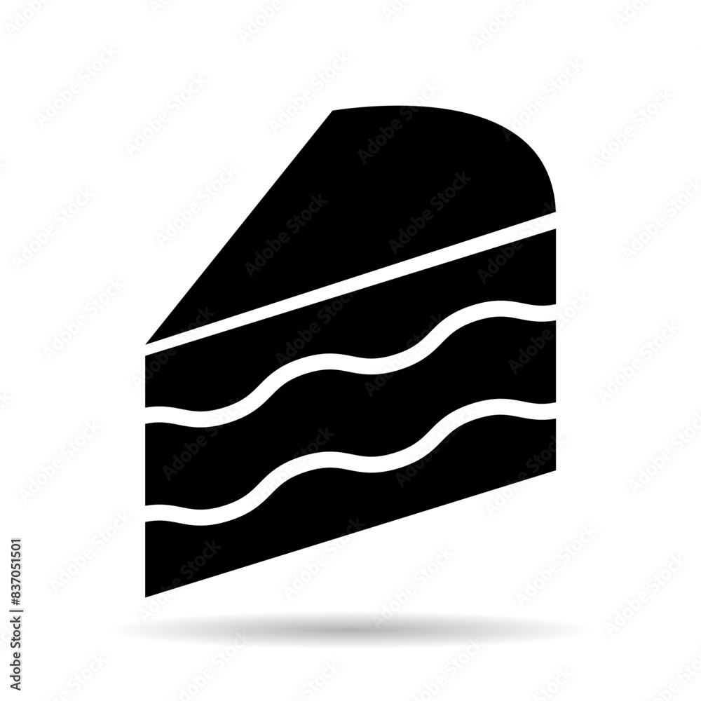 Sweet cake icon shadow, bakery dessert food symbol, happy birthday day graphic vector illustration Sweet cake icon shadow, bakery dessert food symbol, happy birthday day graphic vector illustration