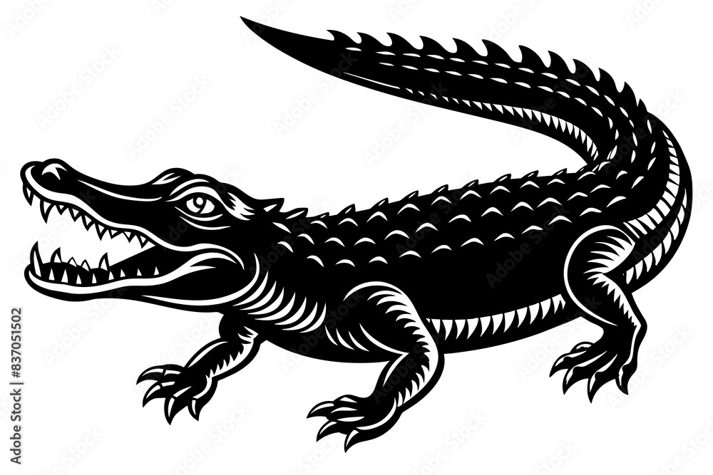 crocodile silhouette vector illustration crocodile silhouette vector illustration