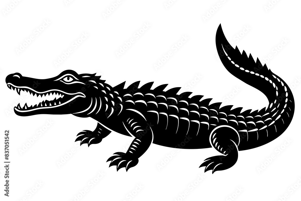 crocodile silhouette vector illustration crocodile silhouette vector illustration