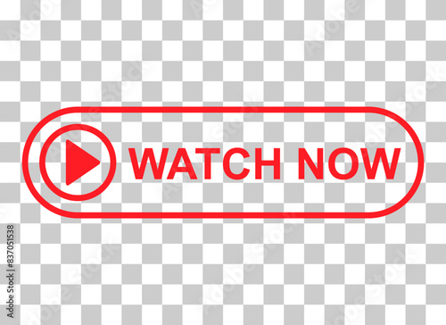 Watch now icon, website online button player symbol, play video vector illustration