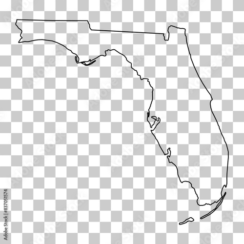 Florida map shape, united states of america. Flat concept icon symbol vector illustration