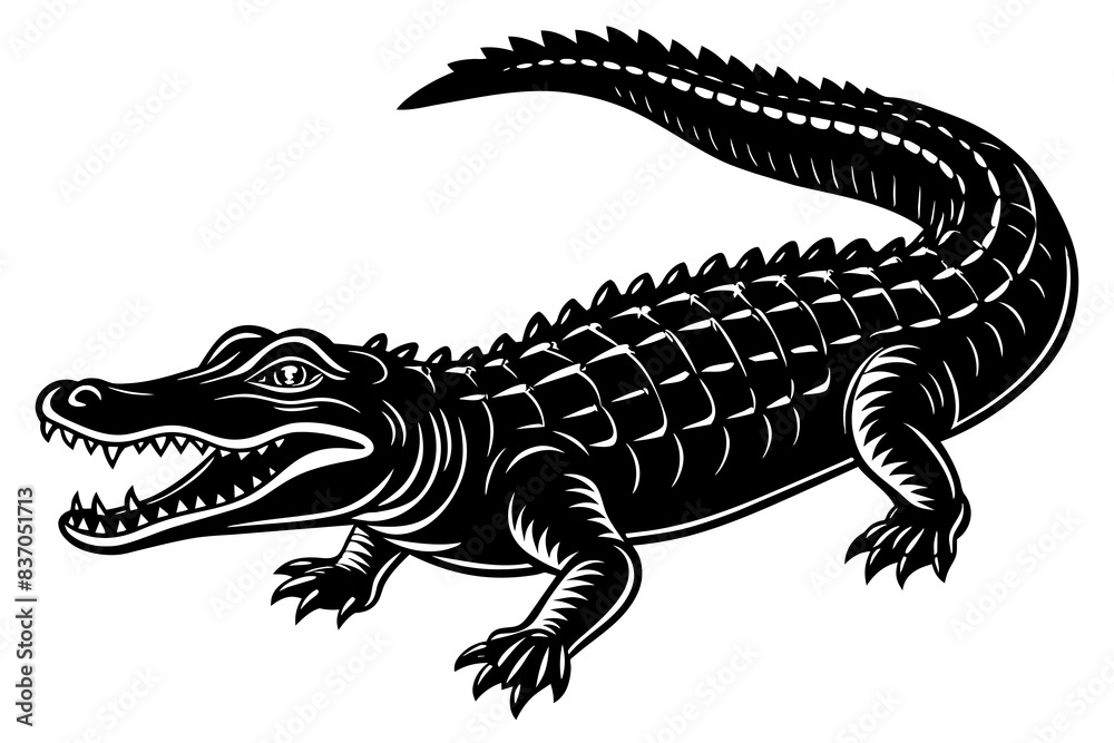 crocodile silhouette vector illustration crocodile silhouette vector illustration