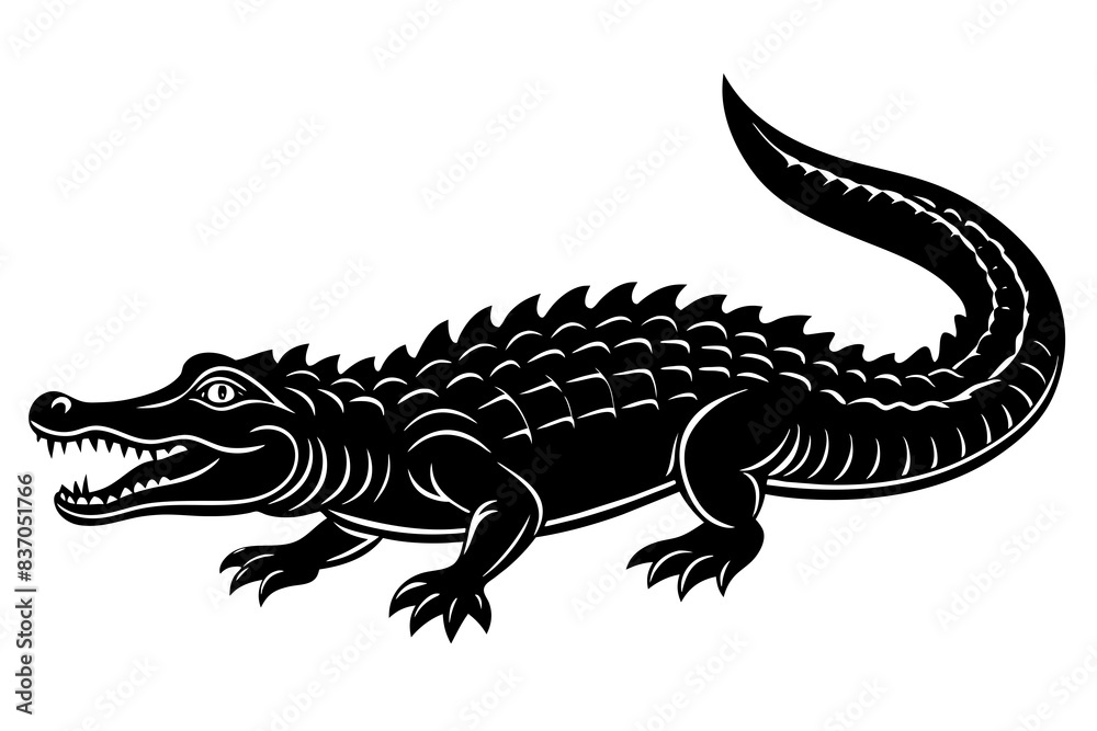 crocodile silhouette vector illustration crocodile silhouette vector illustration