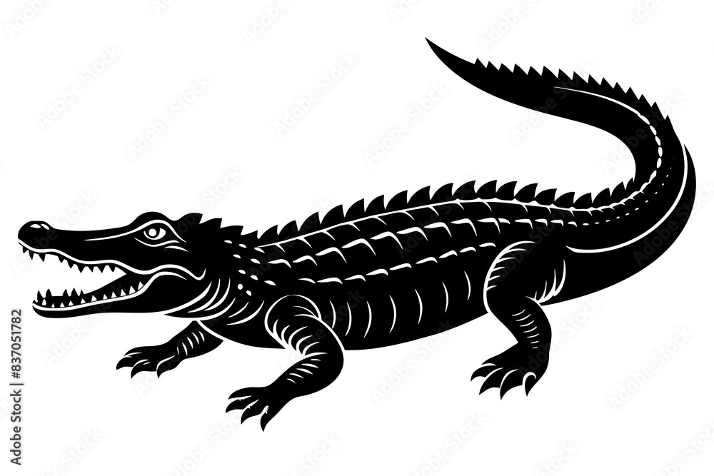 crocodile silhouette vector illustration crocodile silhouette vector illustration