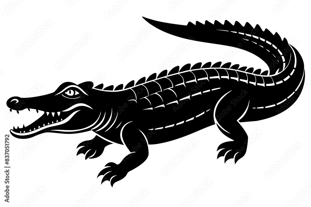 crocodile silhouette vector illustration crocodile silhouette vector illustration