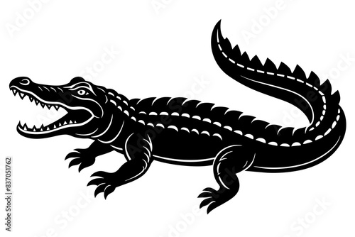 crocodile silhouette vector illustration