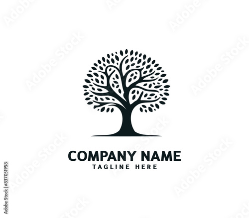Tree logo design. Botanic tree. Tree of life symbol. Abstract tree logo symbol. Vector illustration