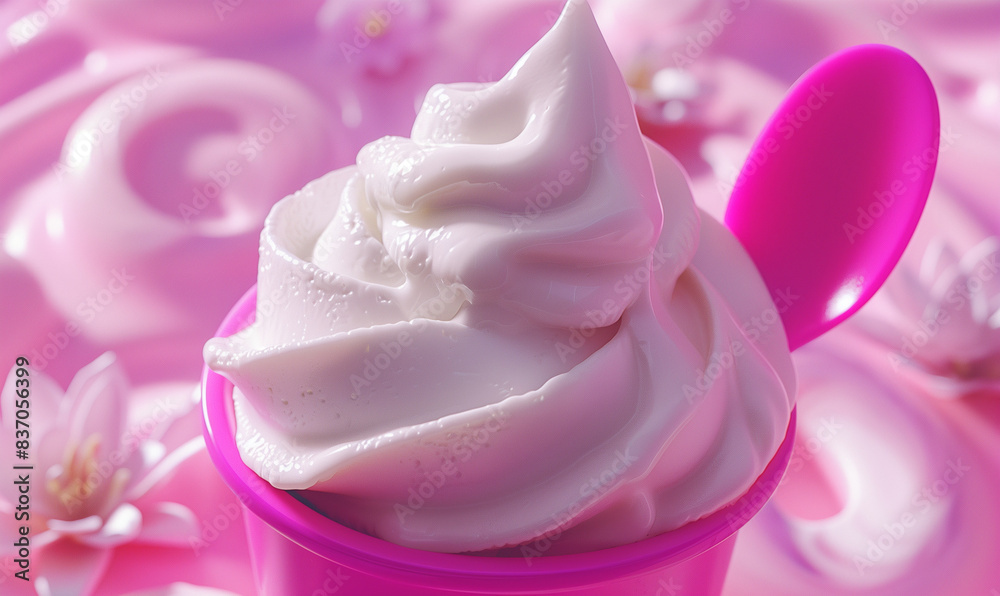 Ice cream in a bowl, vanilla flavor
Ice cream in a bowl, vanilla flavor