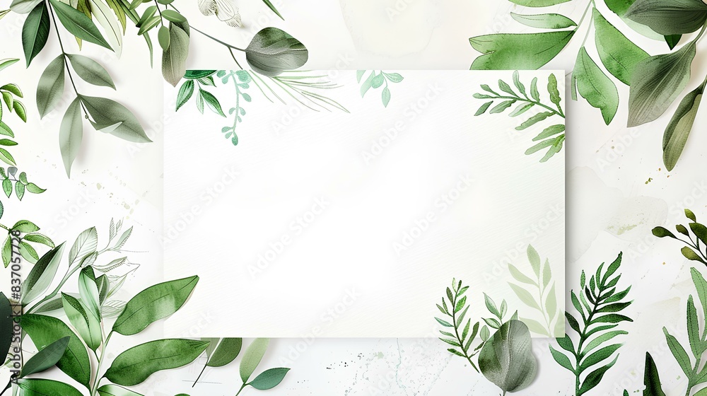 green bamboo frame with leaves green bamboo frame with leaves