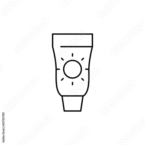 sun cream thin outline icon vector design good for website and mobile app