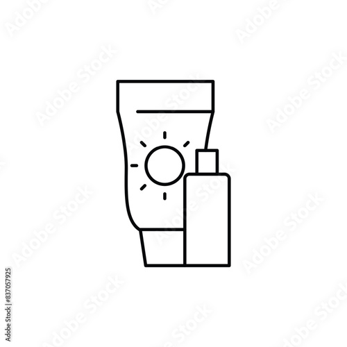 sun cream thin outline icon vector design good for website and mobile app