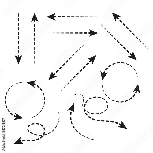 Dashed vector arrow symbol