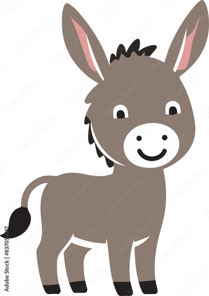 donkey cartoon Silhouette on White Background , animals, vector , colorful donkey . donkey cartoon Silhouette on White Background , animals, vector , colorful donkey .