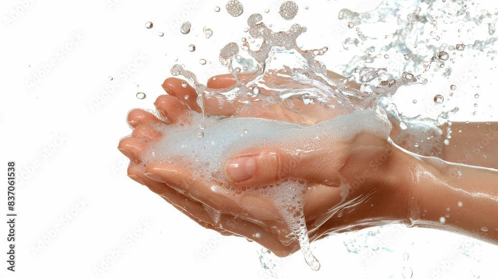 Close-up of hands being washed with soap and water, emphasizing hygiene, cleanliness, and health. Perfect for healthcare and wellness imagery. Close-up of hands being washed with soap and water, emphasizing hygiene, cleanliness, and health. Perfect for healthcare and wellness imagery.