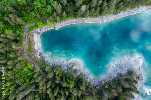 Caumasee, lake with turquoise water, Switzerland photo