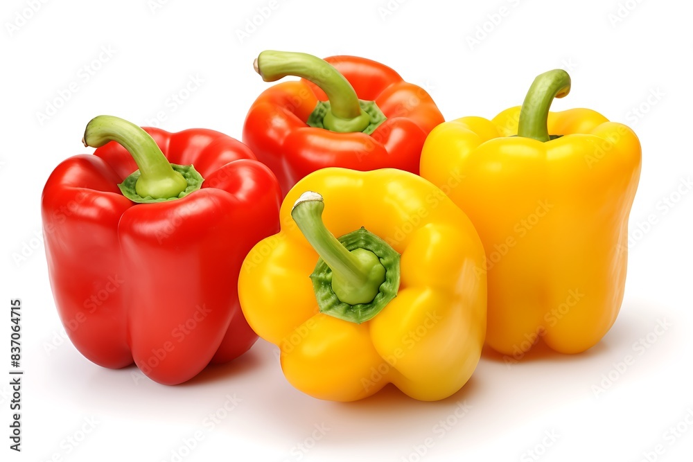 set of red, yellow bell pepper vegetables set of red, yellow bell pepper vegetables
