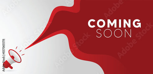 Megaphone announcement coming soon vector poster