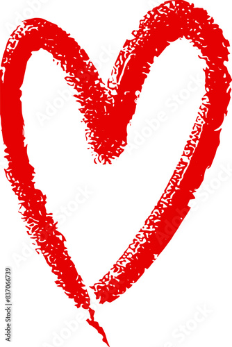Heart outlined in red chalk
