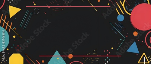 Vibrant Geometric Abstract Shapes and Patterns for Creative Banner Flyer or Design Layout with Blank Space for Mockup or Custom Text