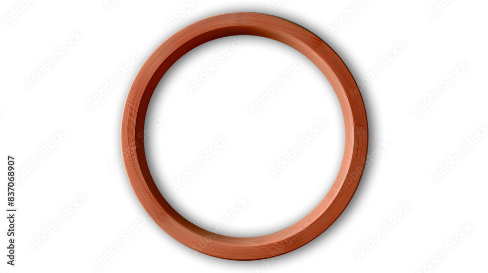 dark brown circle wooden frame on a transparent background.