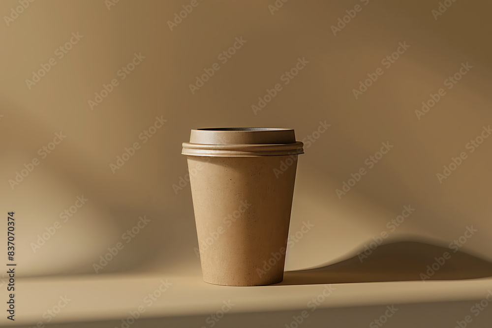 A stylish mockup of an eco-friendly coffee cup, perfect for showcasing sustainable beverage branding and green packaging. A stylish mockup of an eco-friendly coffee cup, perfect for showcasing sustainable beverage branding and green packaging.