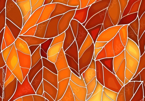 Abstract Orange and Brown Leaves Pattern