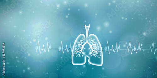 Photography 2d illustration Healthy Human Lungs