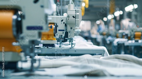 Wallpaper Mural Innovating the Clothing Industry: Industrial Sewing Machines and Fabric Bolts for a New Manufacturing Line Torontodigital.ca