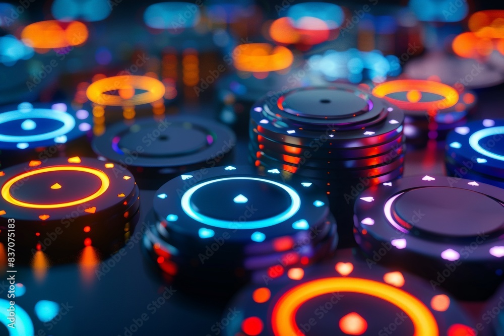 3D Rendering Casino chips background 3D Rendering Casino chips background