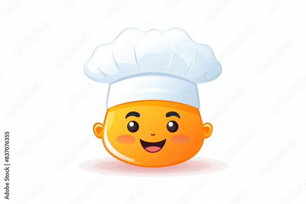 vector illustration style,Adorable chef hat with a smiling face, bright and fluffy, vivid colors captured in high detail, isolated on white background vector illustration style,Adorable chef hat with a smiling face, bright and fluffy, vivid colors captured in high detail, isolated on white background