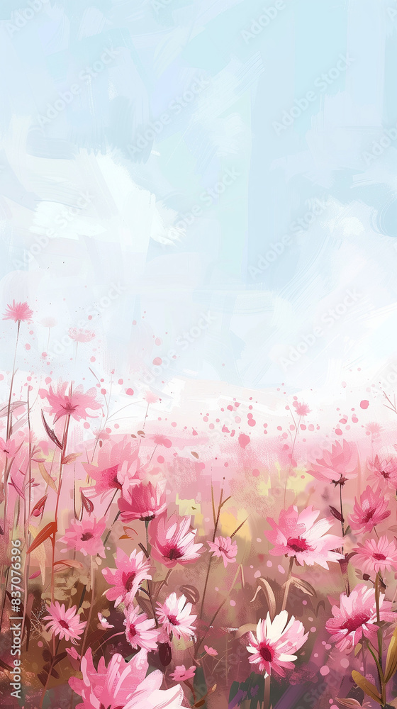 background with flowers and clouds background with flowers and clouds