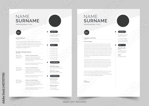 Clean Resume Layout, Minimalist resume cv template, Resume design template